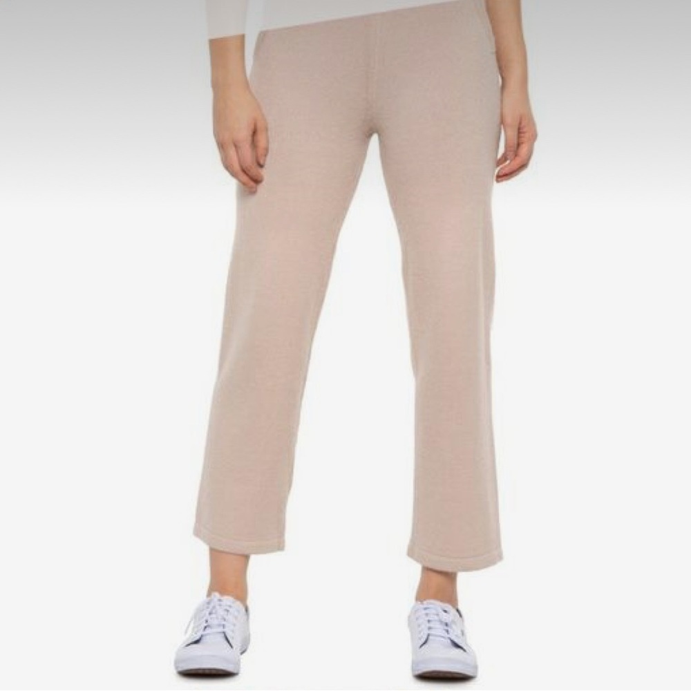 Heartloom Cropped Wide Leg Tan Knit Culotte Pants